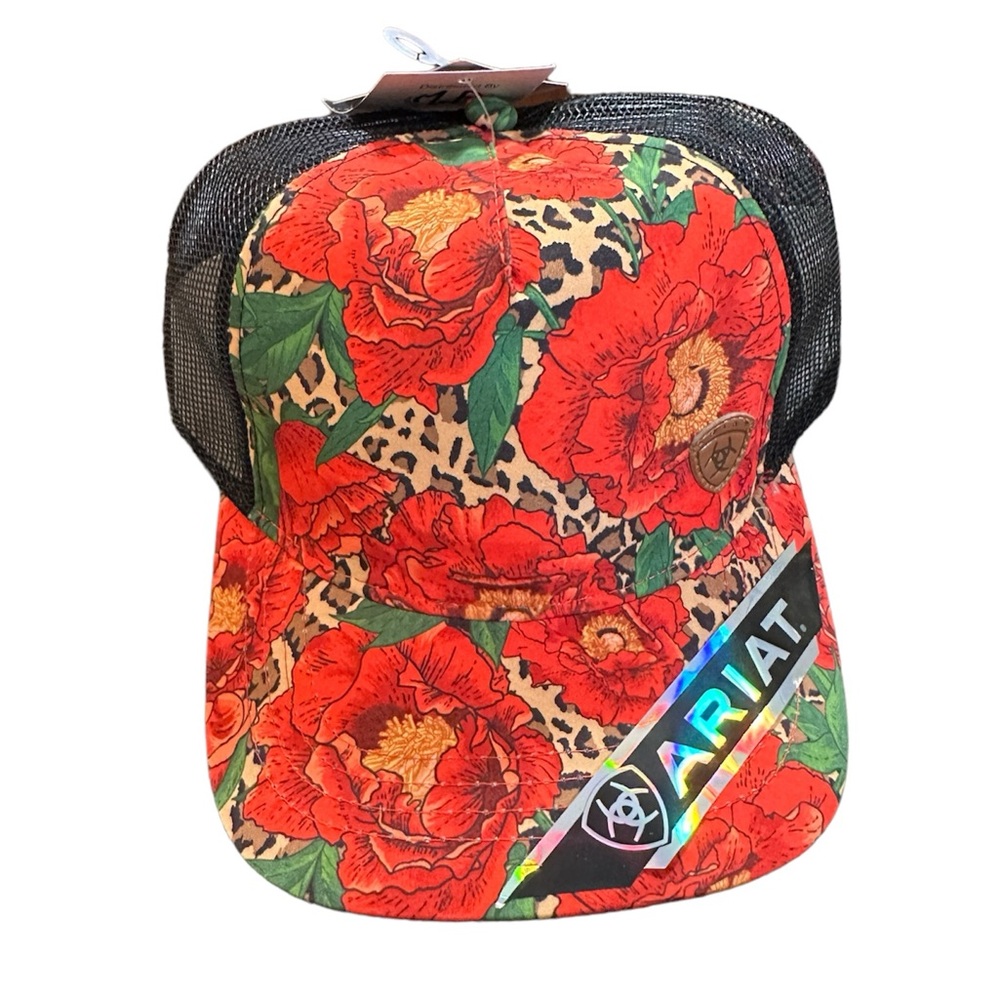 🆕 Ariat Cheetah Rose/Floral High Pony  Ballcap